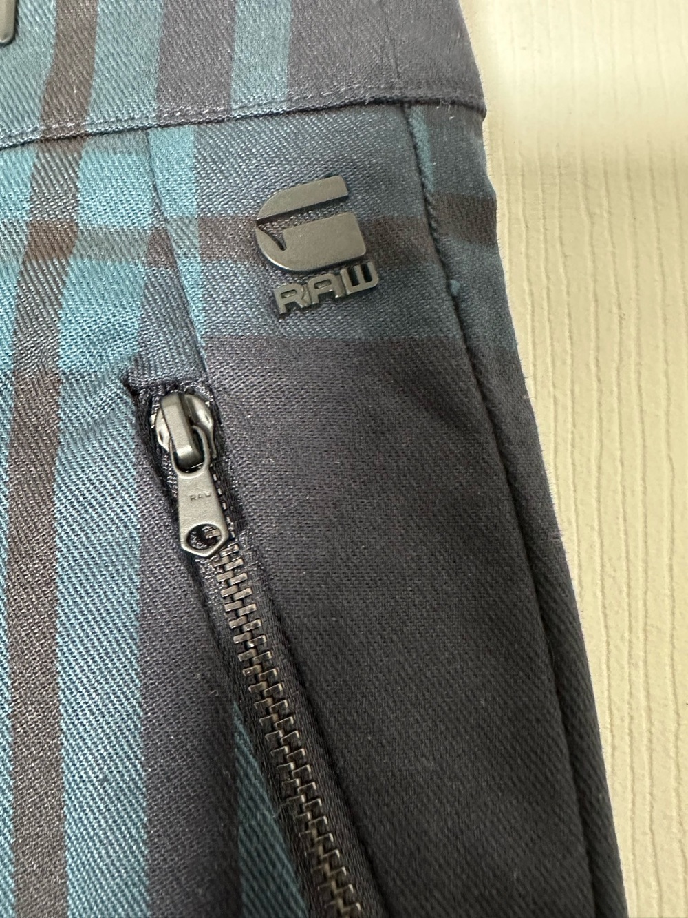 NWT G-Star Raw Women’s Sturwed Mazarine Blue Delon Check Chino Pants Size 10 - Picture 6 of 11